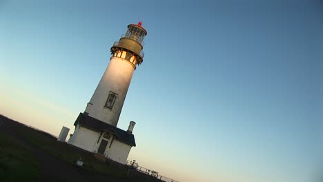 The-Camera-Takes-An-Angled-Shot-Of-This-Lighthouse-On-A-Sunny-Day