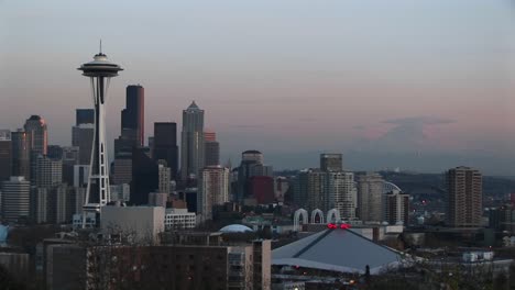 Seattle'S-Landmark-Space-Needle-Dominates-The-City'S-Skyline-During-The-Golden-Hour
