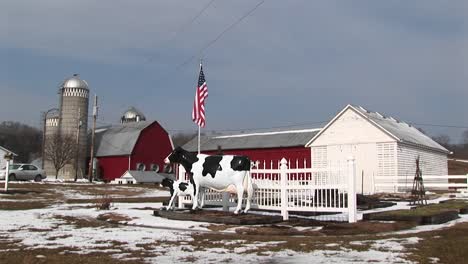 Mediumshot-Of-A-Dairy-Farm-In-Winter