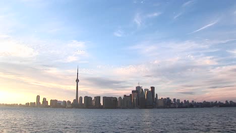 The-Toronto-Skyline-Is-Lovely-Against-A-Pastel-Watercolor-Sky
