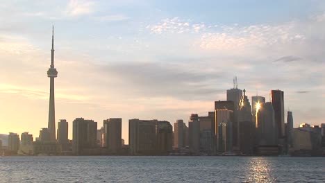 The-Sun-Reflects-Off-Several-Buildings-In-This-Toronto-Skyline-Shot