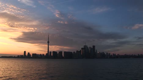 A-Spectacular-Goldenhour-Sky-Is-The-Backdrop-To-This-Waterfront-View-Of-Toronto'S-Skyline