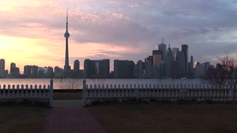 A-Lovely-Shot-Of-The-Toronto-Skyline-At-The-Goldenhour-From-One-Of-The-City'S-Islands