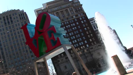 The-Love""-Sculpture-Is-Prominent-In-This-Shot-Of-Center-City-Philadelphia""