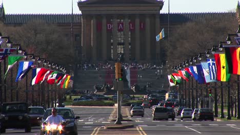 The-Philadelphia-Museum-Of-Art-Is-Located-At-The-End-Of-Colorful-Benjamin-Franklin-Parkway