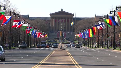 The-Flaglined-Benjamin-Franklin-Parkway-Leads-Up-To-The-Famous-Steps-Of-The-Philadelphia-Museum-Of-Art