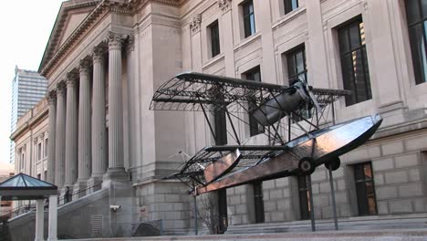 An-Interesting-Looking-Biplane-Is-On-Exhibit-Outside-Philadelphia'S-Worldrenowned-Museum-Of-Art