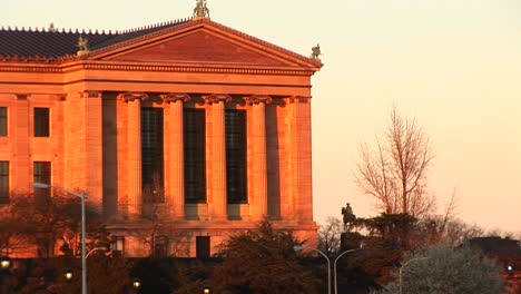 Neoclassic-Building-With-Ionic-Columns-Glows-In-The-Goldenhour