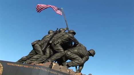 The-American-Flag-Blows-Gently-From-The-Top-Of-The-Iwo-Jima-Marine-Corps-Memorial