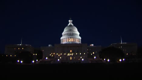 A-Long-Shot-Of-The-Capitol-Building-Illuminated-At-Night