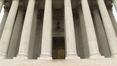An-Upward-Pan-Of-The-Front-Of-The-Supreme-Court