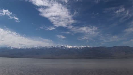 Longshot-Of-The-Badwater-Lake-With-The-Owlshead-Mountains-On-The-Horizon-In-Death-Valley-National-Park