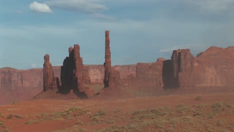 Long-Shot-Of-The-Totem-Pole-Rock-Formations-In-Monument-Valley-Tribal-Park-In-Arizona
