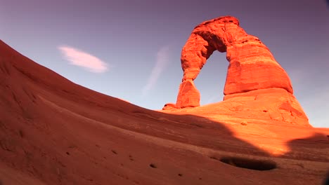 Medium-Shot-Of-Delicate-Arch-In-Arches-National-Park-Utah