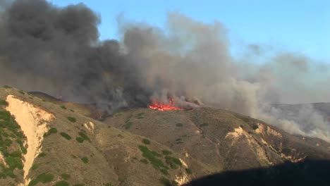 Long-Shot-Of-Wildfires-Burning-On-A-Ridge-In-Southern-California