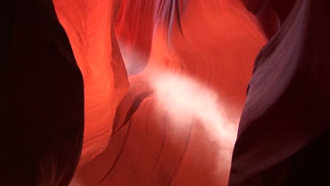 Mediumshot-Of-A-Light-Beam-Shooting-Through-Antelope-Canyon-In-Arizona