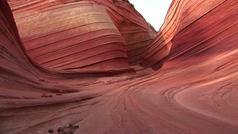 Mediumshot-Of-The-Corrugated-Surface-Of-The-Wave-Rock-Formation-In-Utah