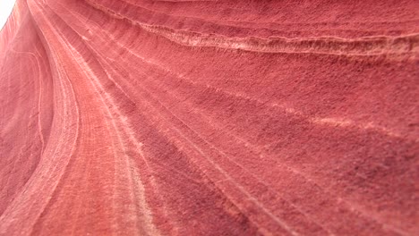 Closeup-Of-The-Swirling-Pattern-In-An-Orange-Sandstone-Rock-Formation